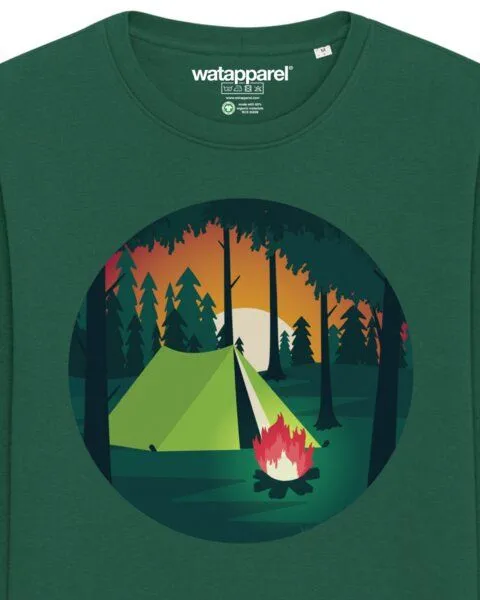watapparel watapparel Sweatshirt Unisex Zelten, Bottle green, – Produktbild 3 von 4