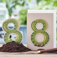 Die Stadtgärtner Die Stadtgärtner Karte zum 8. Geburtstag | Tiermotiv mit Blumensamen zum Einpflanzen – Produktbild 1 von 1