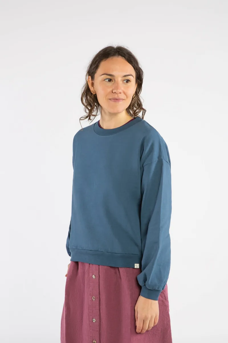 MATONA MATONA Damen vegan Sweatshirt Light Sail Blue Baumwolle, Dunkelblau, – Produktbild 2 von 2