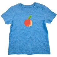 MelaDi Meladi Kinder Baby-Shirt aus Biobaumwolle - Apfel auf Heather Blue – Produktbild 1 von 1