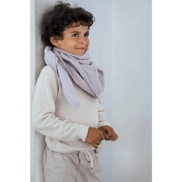 Hutch&Putch Hutch&Putch Musselin Halstuch - Schal - Dreieckstuch für Kinder (6-14 Jahre) aus 100% Bio-Baumwolle, Light grey, – Produktbild 3 von 4