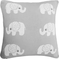 HANS NATUR Kissenbezug 40x40 cm Bio Baumwolle, Elefanten Grey Mit Reißverschluss – Produktbild 1 von 1