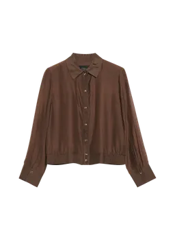 s.Oliver Transparente Chiffon-Jacke aus Lyocellmix mit elastischem Saum – Produktbild 1 von 1
