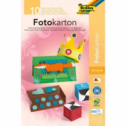 folia folia Fotokarton, sortierte Farben, 22 x 33 cm, 10 Blatt – Produktbild 1 von 1