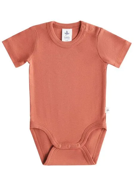 Leela Cotton Leela Cotton Baby Kinder Body Kurzarm Bio-Baumwolle Rippjersey 2006, Tabasco, – Produktbild 1 von 2