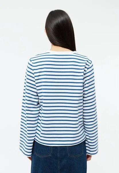 Givn Berlin Givn Berlin Gestreiftes Langarmshirt GBLACEY aus Bio-Baumwolle, Blazing blue / white (stripes), – Produktbild 4 von 4