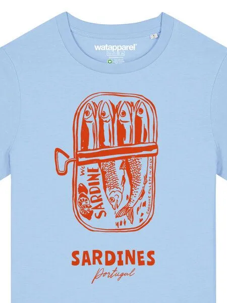 watapparel watapparel T-Shirt Frauen Sardines Portugal, Blue soul, – Produktbild 3 von 4