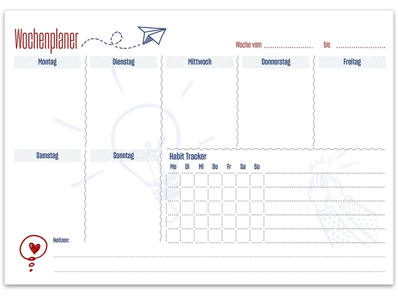 Staufen Staufen Wochenplaner aus Recyclingpapier DIN A4 quer, 52 Blatt, 90 g/m² – Produktbild 1 von 1