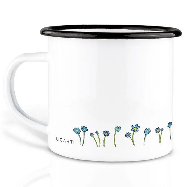 LIGARTI Emaille Tasse – Wegweiser (Fuchs & Biene) – LIGARTI Tiermanufaktur – Produktbild 2 von 4