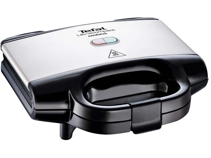 Tefal Tefal Sandwich- & Waffeleisen 'Ultra-Compact SM1552', Schwarz/silber, – Produktbild 2 von 3