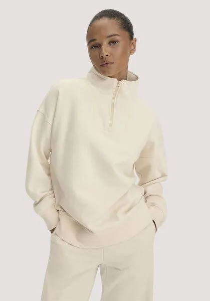 hessnatur hessnatur Troyer-Sweatshirt Oversize aus Bio-Baumwolle mit recycelter Baumwolle, Natur, – Produktbild 1 von 4