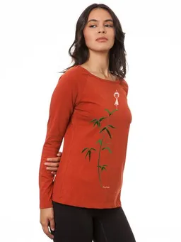 FellHerz FellHerz Damen Raglan Longsleeve Yogamädchen picante (orange) aus 100% Biobaumwolle – Produktbild 1 von 1