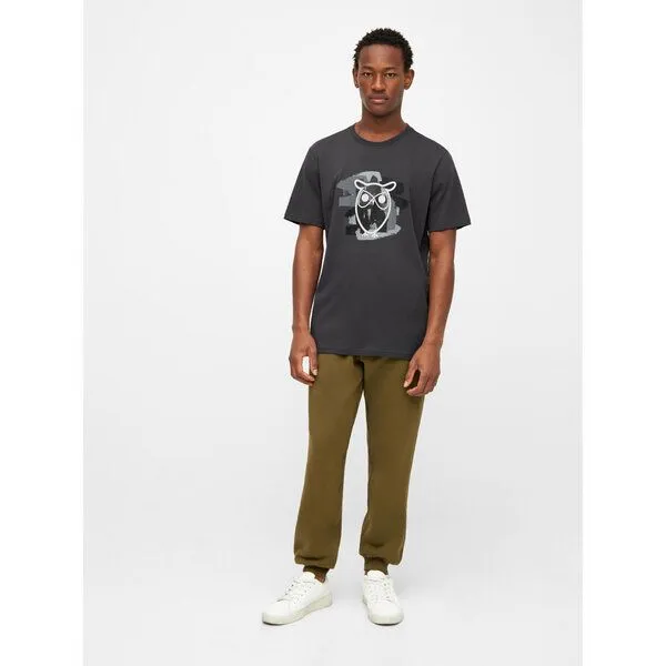 KnowledgeCotton Apparel KnowledgeCotton Apparel T-Shirt mit Eulen Print aus Bio-Baumwolle, Grau (gray pinstripe), – Produktbild 2 von 3