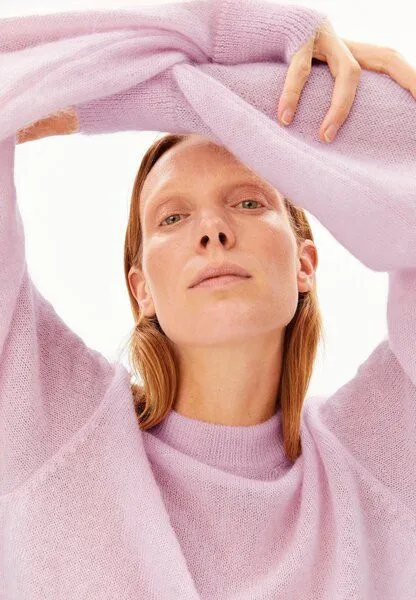 ARMEDANGELS ARMEDANGELS MOHAIR BLEND Damen Strickpullover aus Mohair-Mix, Pink mist, – Produktbild 3 von 4