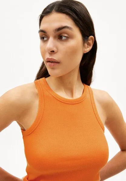ARMEDANGELS ARMEDANGELS KANITAA Damen Ripp-Top aus Bio-Baumwoll Mix, Light tangerine, – Produktbild 3 von 4