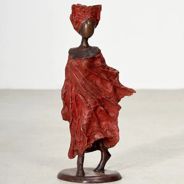 Moogoo Creative Africa Moogoo Creative Africa Bronze-Skulptur "Femme du Sahel" by Patrice Balma Unikate 36-42cm – Produktbild 4 von 8