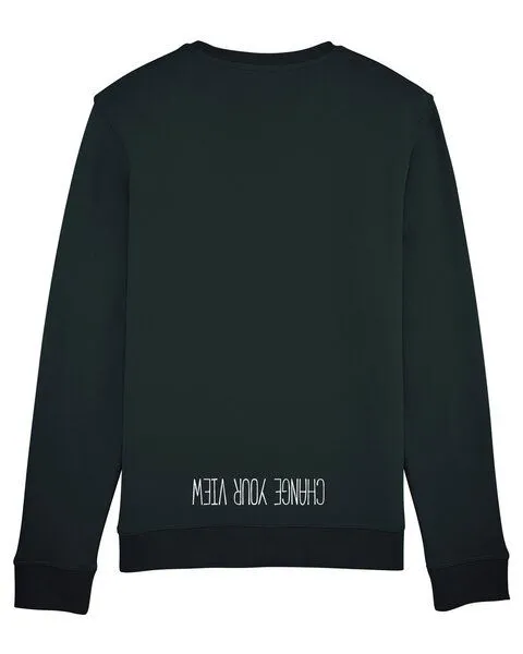 Human Family Human Family Bio Unisex Rundhals-Sweatshirt - "Change your view", Schwarz, – Produktbild 1 von 3