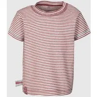 OrganicEra Baby S/S T-shirt Gestreift 'OrganicEra' aus Bio-Baumwolle, Bordeaux melange (rot), – Produktbild 1 von 1