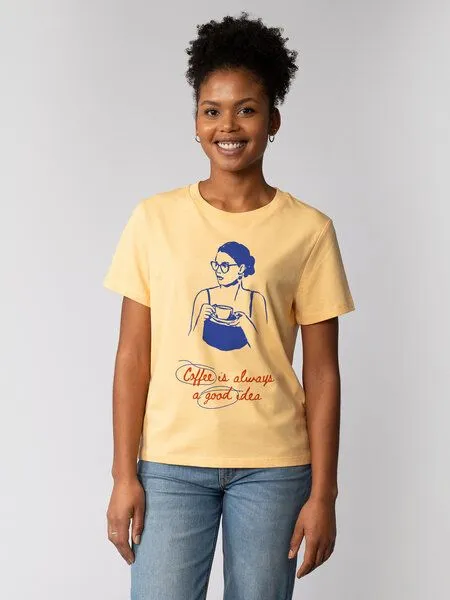 watapparel watapparel T-Shirt Frauen Coffee is a good idea, Brown, – Produktbild 1 von 4