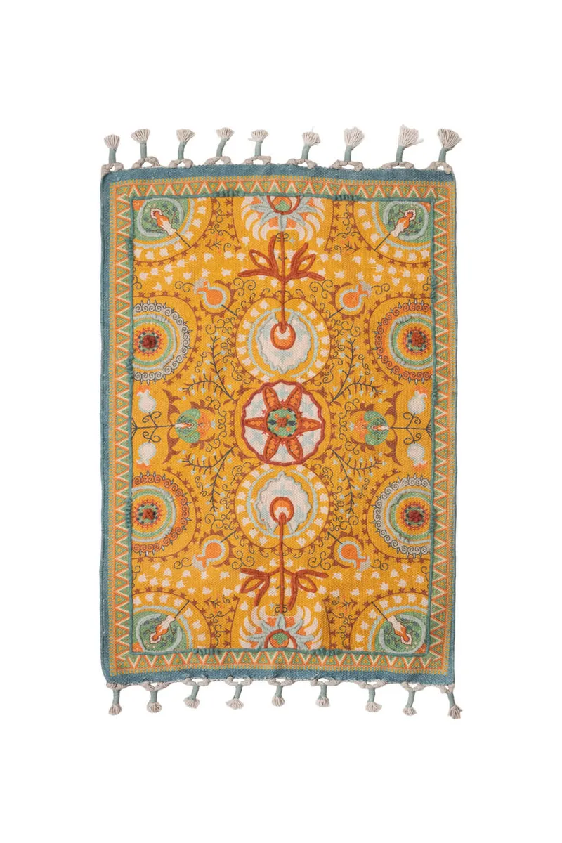 Tranquillo Tranquillo Teppich BOTANIC ORNAAUREA – Baumwolle, 90 x 60 cm, Orange, – Produktbild 1 von 3