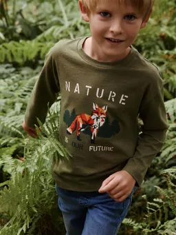 Vertbaudet Jungen Langarmshirt mit Fuchs-Print – Produktbild 1 von 1