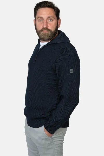 Hanseheld Hanseheld Herren Troyer Merino GOTS, Blau, – Produktbild 3 von 4