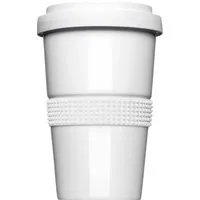 Mahlwerck Mahlwerck Porzellanbecher 'Coffee2Go' weiß 0,4 l, Banderole mit Noppenprofil – Produktbild 1 von 1