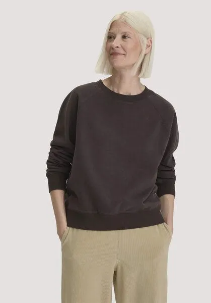 hessnatur hessnatur Sweatshirt Relaxed aus Bio-Baumwolle mit recycelter Baumwolle, Espresso, – Produktbild 1 von 4