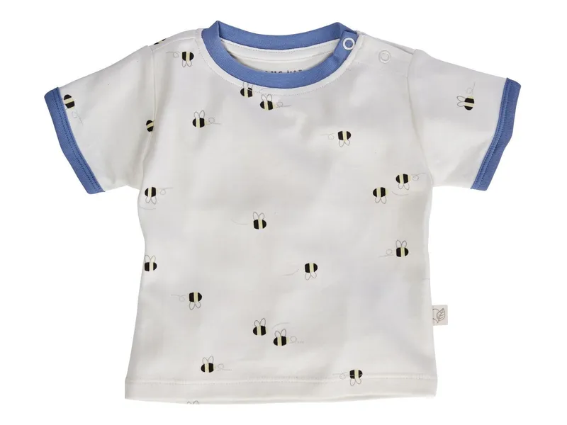 HANS NATUR Baby T-Shirt Bio-Baumwolle Biene blau Gr.62/68, Blau, – Produktbild 1 von 2
