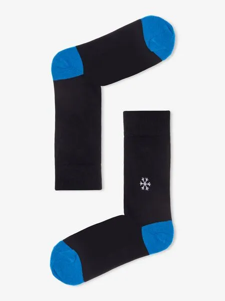 Natural Vibes Natural Vibes Bestickte Socken | Flammenmotiv | Bio GOTS | Bunte Socken | Herren Damen Socken, Blau, – Produktbild 3 von 3