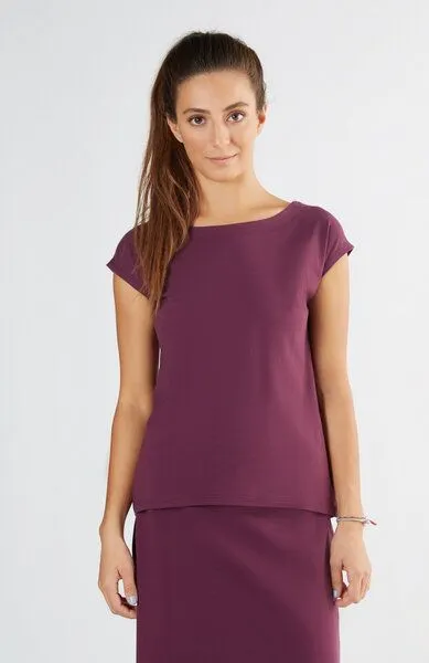Leela Cotton Leela Cotton Damen Blusen Bio-Baumwolle, Aubergine, – Produktbild 3 von 4