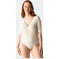 Les Lunes Les Lunes V-Ausschnitt Body Halbarm „Zoey“, Oat milk, – Produktbild 1 von 1