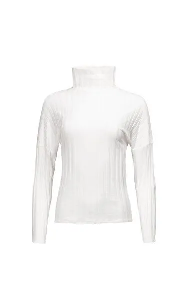 SHIPSHEIP SHIPSHEIP Turtleneck Damen Shirt in Ripp-Optik aus Bio-Baumwolle, Weiss, – Produktbild 3 von 3