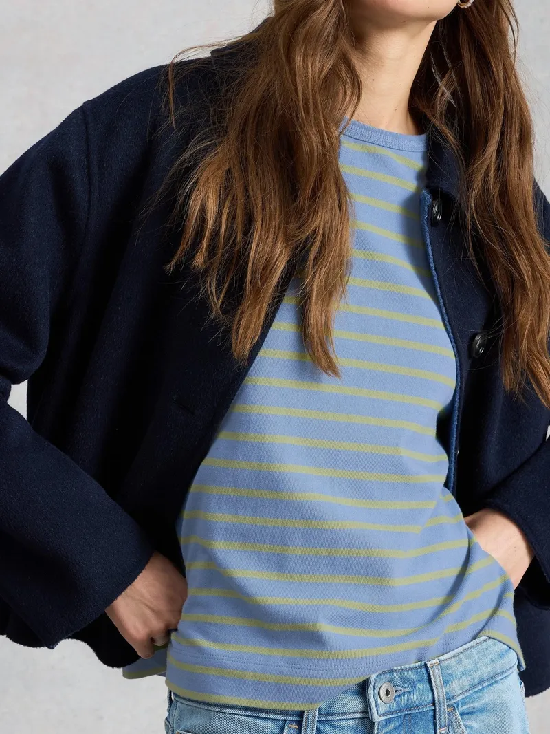 White Stuff Gestreiftes T-Shirt Kat - 34, Blau multi, – Produktbild 3 von 4