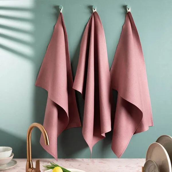 nahtur-design nahtur-design Leinen-Geschirrtücher im 3er Set , 100% Leinen, Flieder (rosa), – Produktbild 1 von 5