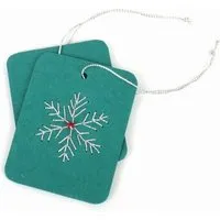El Puente El Puente Geschenkkärtchen "Schneeflocke", 2er-Set | Fair Trade & Handmade aus Bangladesch, Grün,silber, – Produktbild 1 von 1