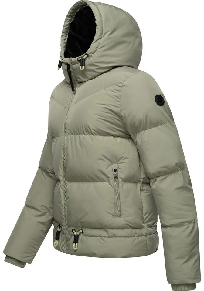 ragwear ragwear Steppjacke Briony Wasserdichte Damen Winterjacke mit Kapuze, Gelb|grün, – Produktbild 3 von 5