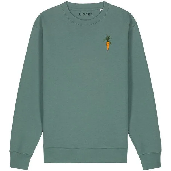 LIGARTI Bestickter Pullover – Karotte – LIGARTI Tiermanufaktur, Waldgrün, – Produktbild 1 von 2