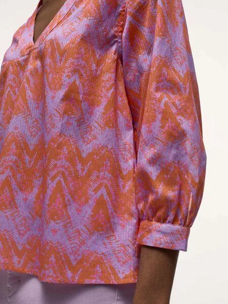 LANIUS LANIUS Bluse Print Wild Waves aus Bio-Baumwolle, Mandarine, – Produktbild 4 von 4