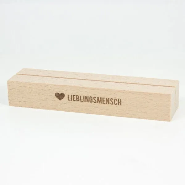 Bow & Hummingbird Bow & Hummingbird Kartenständer Lieblingsmensch aus nachhaltigem Buchenholz – Produktbild 1 von 2