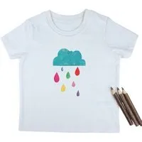 MelaDi Meladi Kinder Baby-Shirt aus Biobaumwolle - Regenwolke auf Natural Raw, Natur, – Produktbild 1 von 1
