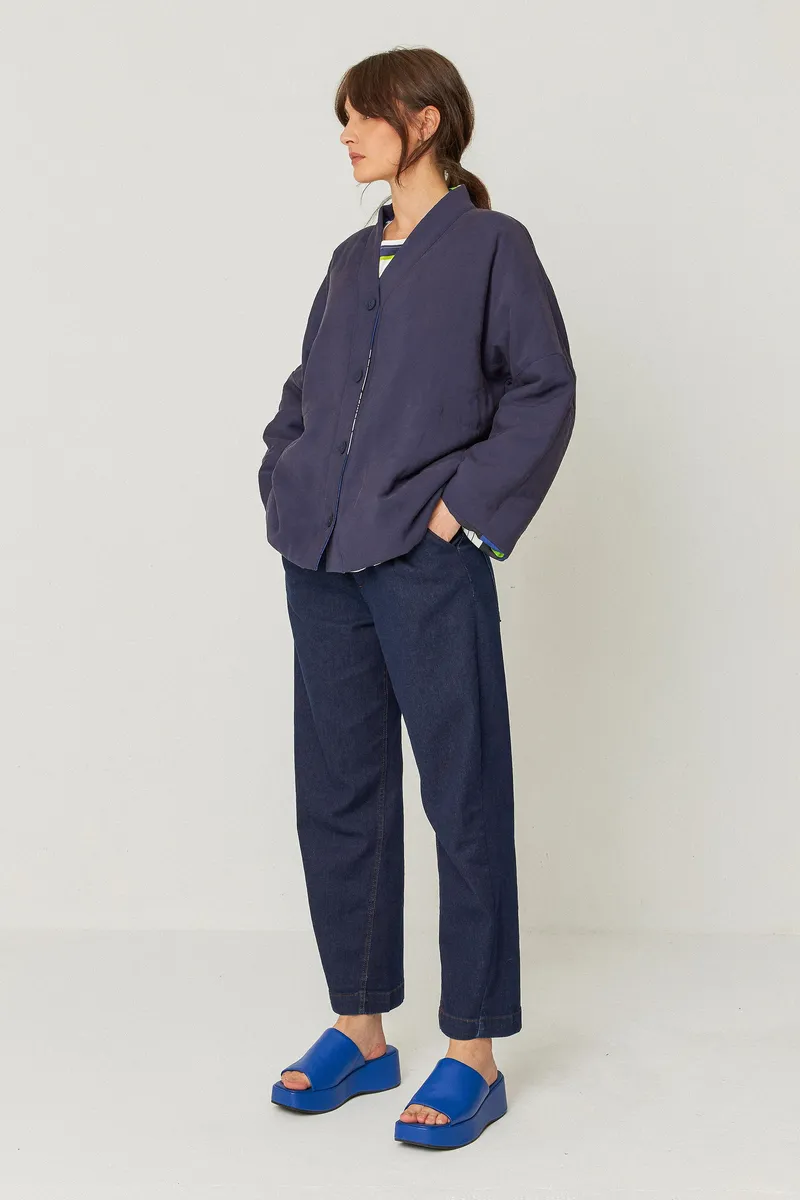 SKFK SKFK Damen vegan Jacke Reversible Alana Marineblau, Extra dunkelblau, – Produktbild 2 von 2