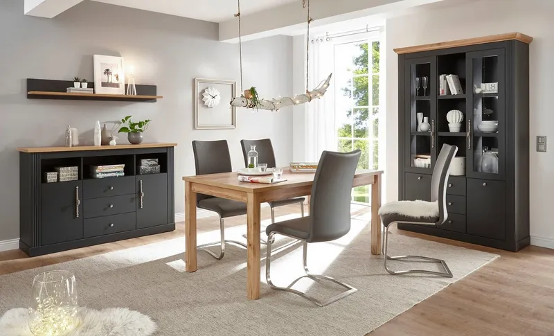 OTTO home Esstisch Westminster, Tisch im Landhausstil, Wohnzimmertisch, Küchentisch, Holzbeine, vielseitig einsetzbar, zeitlos, 158 cm breit, Beige, – Produktbild 5 von 5