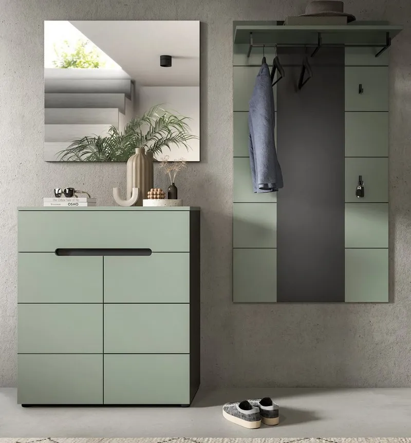 Inn.Furn Garderobenspiegel Cooper (Wandspiegel in Basalt Grau, 80 x 73 cm), Rahmenlos – Produktbild 5 von 5