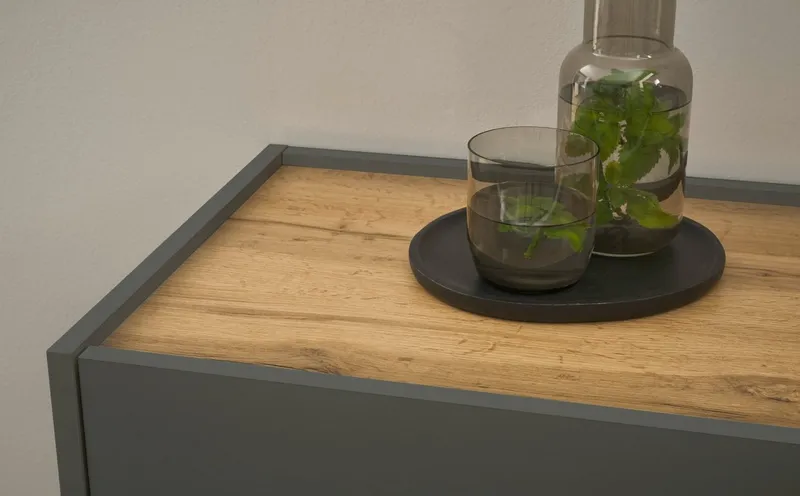 Furn.Design Container Center (Büroregal in grau matt mit Wotan Eiche, 40 x 70 cm) Schreibtischhöhe, Grau, – Produktbild 4 von 5
