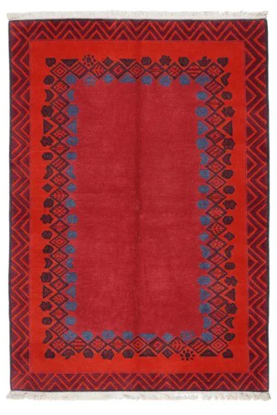 Rugtales Nepal „Rugtales“ aus Schurwolle, Rot, – Produktbild 3 von 4