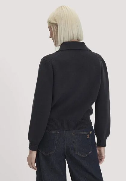 hessnatur hessnatur Strickjacke Relaxed aus Bio-Baumwolle mit Schurwolle, Schwarz, – Produktbild 2 von 4