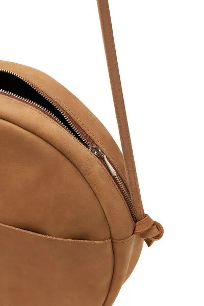 ELEKTROPULLI Runde Schultertasche RUT aus Leder von ElektroPulli, Braun, – Produktbild 2 von 3