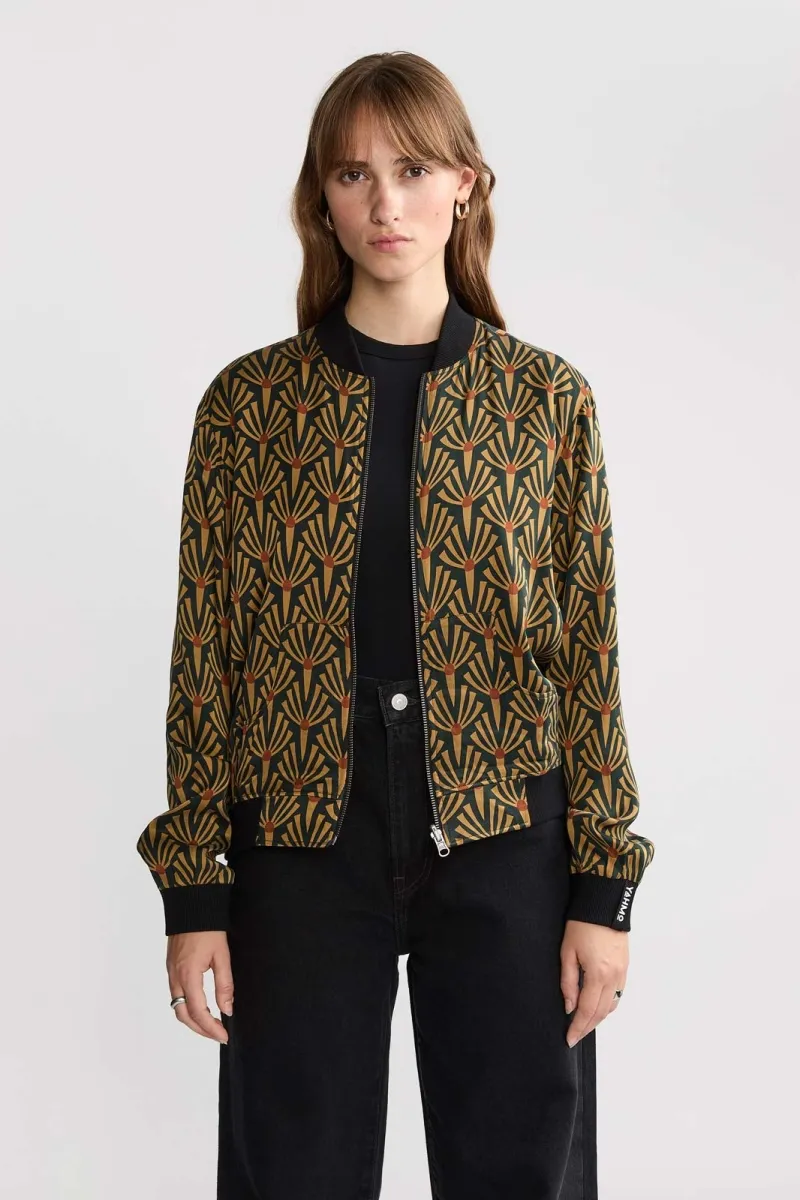 Yahmo Yahmo Damen vegan Jacke Bomber Reversible Ruth Artdeco/Schwarz, Schwarz, – Produktbild 2 von 2