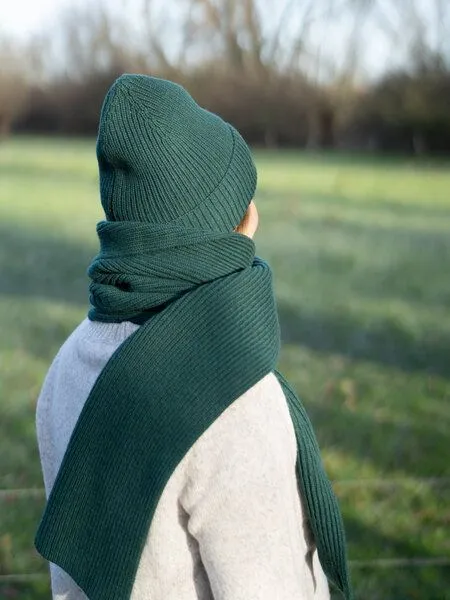 FUXBAU FUXBAU Merino Schal extra lang, Grün, – Produktbild 3 von 3